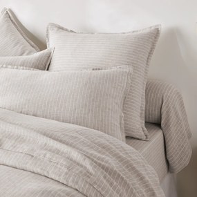 Bolstersloop in gewassen linnen, gestreept, Linot