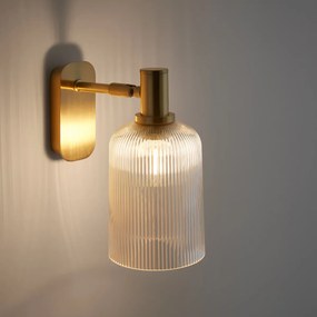 Scharnierende wandlamp in geribbeld glas, Bogota