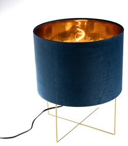 Moderne tafellamp blauw met goud - Rosalina Modern E27 Draadlamp rond Binnenverlichting Lamp