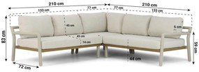 Hoek loungeset 5 personen Aluminium Taupe  Santika Furniture Santika