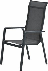 Garden Impressions Siena tuinstoel stapelbaar donker grijs - 2 stuks