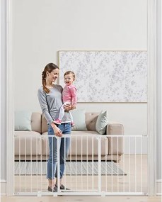 VEVOR Baby Gate Hondenhekje Scheiding met Verstelbare Breedte (154-161 cm), Traphekje voor Kind- en Huisdierveiligheid, Met één Hand Te Openen, Voor Trappen en Deuren, Zwart