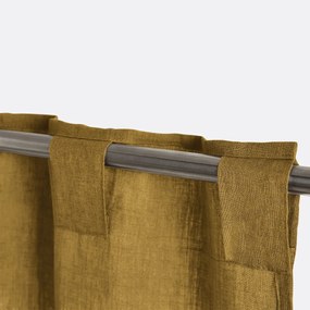 Gordijn in gewassen linnen met verdekte lussen, radiator, Onega