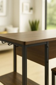 Hoge tafel barset met flessenrek + 2 Carbar krukken