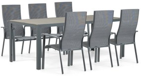 Tuinset 4 personen 200 cm Aluminium/textileen Grijs Hartman Sitges/Solare