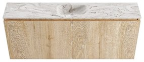 Mondiaz Ture DLux toiletmeubel 120cm washed oak met wastafel glace midden met kraangat