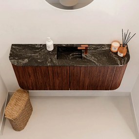 Mondiaz Joya DLux 105cm toiletmeubel ronding links/rechts ruby met wastafel faye midden 1 kraangat lava