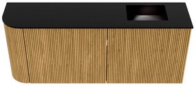 Mondiaz Joya 100cm toiletmeubel ronding links oak met wastafel faye rechts zonder kraangat urban