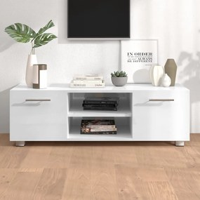vidaXL Tv-meubel 110x40x35 cm bewerkt hout hoogglans wit