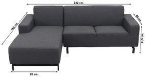 Boavista Sunbrella loungebank chaise longue - Sooty - 2-delig - rechts