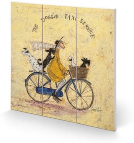 Sam Toft - The Doggie Taxi Service Schilderij op hout, (30 x 30 cm)