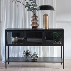 Sidetable Met Glazen Deuren - 132 X 40cm.