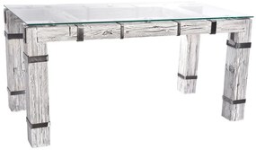 CHYRKA® Eettafel LD woonkamertafel DROHOBYCZ Loft Vintage Bar Industrieel Design Handgemaakt hout metaal glas
