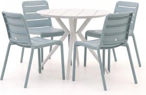 + 10% kassakorting | Diningset Forza | 4 personen aluminium | Tuinset stapelbaar | 5-delig | Kees Smit Tuinmeubelen