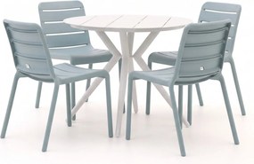 Diningset Forza | 4 personen aluminium | Tuinset stapelbaar | 5-delig | Kees Smit Tuinmeubelen