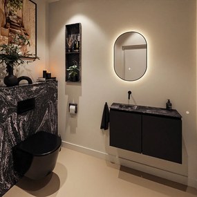 Mondiaz Ture DLux toiletmeubel 80cm urban met wastafel lava links zonder kraangat