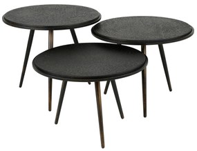 Zwarte Salontafelset Metallic - 54 X 54cm.