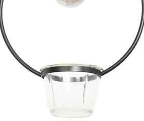 Moderne hanglamp zwart met glas rond - Roslini