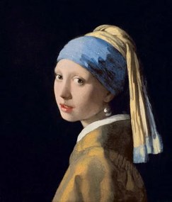 Jan (1632-75) Vermeer - Kunstreproductie Meisje met een parel, (35 x 40 cm)