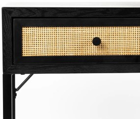 Japandi Kaptafel Met Rotan Lades - 120 X 40cm.