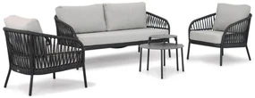 Stoel en Bank Loungeset 4 personen Aluminium/rope Grijs  Coco Puerto/Pacific