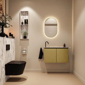 Mondiaz Ture DLux toiletmeubel 80cm oro met wastafel glace links met kraangat