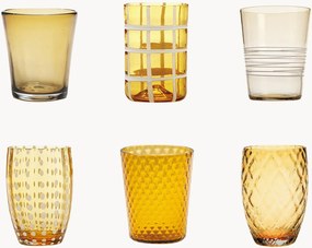 Handgemaakte waterglazen Melting, 6-delig