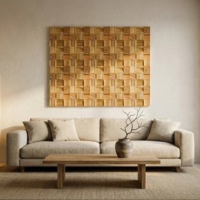 3D Houten Wandpaneel | Timeless Teak | 30×30 cm | Wanddecoratie