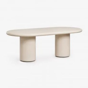 Ovale Eettafel 220x100 Cm In Namara Cement Tapioca Beige - Sklum