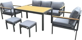 Sines aluminium set met Garden Point poefs antraciet