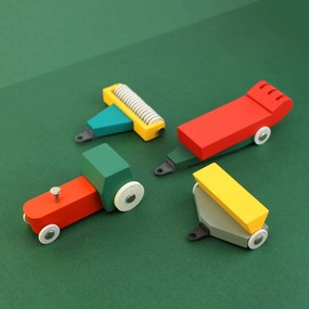 Houten tractorset - Duotone Car #7 - Floris Hovers