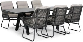 Tuinset 6 personen 230 cm Rope Grijs Lifestyle Garden Furniture Vicente/Monza