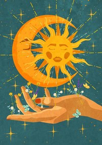 Ilustratie Sun and moon in my hand, Raissa Oltmanns