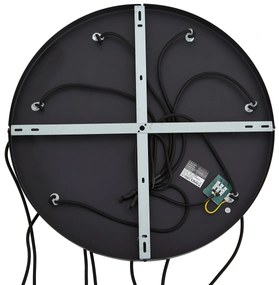 Moderne hanglamp zwart met wit glas rond 7-lichts - Misty