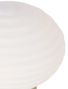 LED Tafellamp met dimmer messing met opaal glas oplaadbaar - Lexie Modern rond Binnenverlichting Lamp