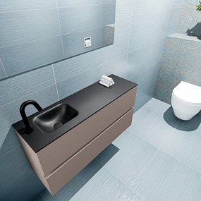 Mondiaz Ada 100cm toiletmeubel smoke met wastafel urban links 1 kraangat