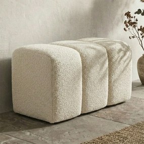 Halbankje Zachte Stof Naturel 72 Cm