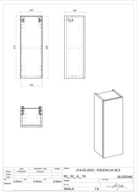 Comad Nova Oak half hoge kast 20x20x60cm eiken