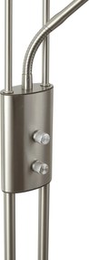 Moderne vloerlamp staal met leesarm incl. LED en dimmer - Divo