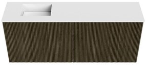 Mondiaz Joya 100cm toiletmeubel shadow met wastafel faye links 1 kraangat talc