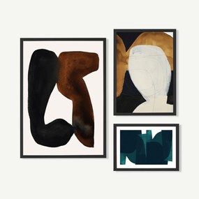 Merge, set van 3 ingelijste galeriemuur prints, door Berit Mogensen Lopez