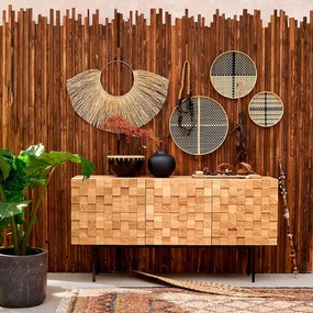 Vaas in getextureerd metaal H22 cm Anaïa