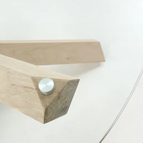 Kave Home Lotus Ronde Tafel Glas Met Eiken - 120 X 120cm.