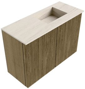 Mondiaz Joya DLux 60cm toiletmeubel dusk met wastafel faye rechts 1 kraangat meli