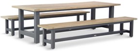 Picknick Set 6 personen 260 cm Aluminium/teak Grijs Lifestyle Garden Furniture San