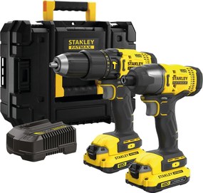 Stanley SFMCK465D2T Accu Klopboor/- Schroefmachine met slagschroefmachine 18V +2x 2,0Ah accu en lader