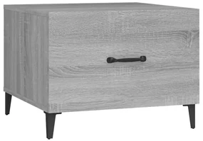 vidaXL Salontafel met metalen poten 50x50x40 cm grijs sonoma eiken