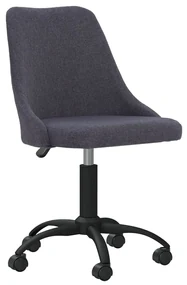 vidaXL Eetkamerstoelen 4 st draaibaar stof donkergrijs