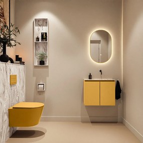 Mondiaz Ture DLux toiletmeubel 60cm ocher met wastafel glace rechts zonder kraangat