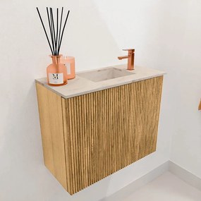 Mondiaz Joya DLux 50cm toiletmeubel oak met wastafel faye rechts 1 kraangat frappe